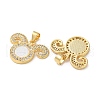 Brass Micro Pave Clear Cubic Zirconia Pendants KK-B083-40A-G-2