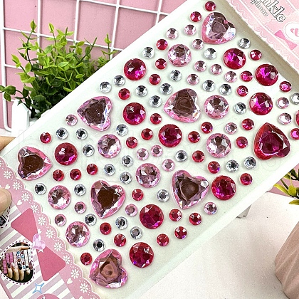 Acrylic Rhinestone Stickers PW-WG57661-02-1
