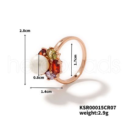 Exquisite High-end Luxury Brass Micro Pave Cubic Zirconia Flower Ring for Women HV2122-1