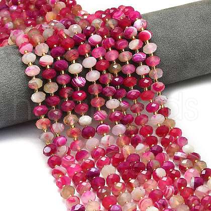 Natural Banded Agate Beads Strands G-P573-A08-01-1