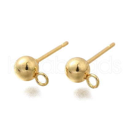 201 Stainless Steel Stud Earring Findings STAS-R156-01G-04-1
