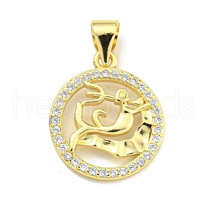 Brass Micro Pave Cubic Zirconia Pendants KK-K354-03G-08-1