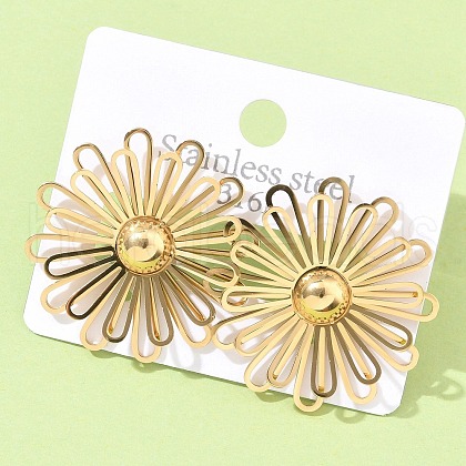 304 Stainless Steel Stud Earrings EJEW-Z098-19G-1