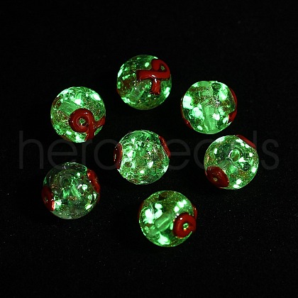 Luminous Handmade Gold Sand Glass Beads LAMP-U004-01-1