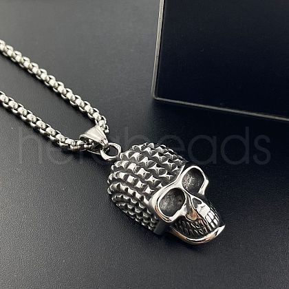 Vintage Punk Skull Pendant Necklaces for Men NG8024-1