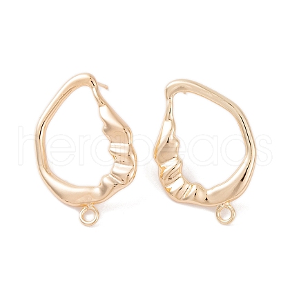 Brass Stud Earring Findings KK-S376-09G-1