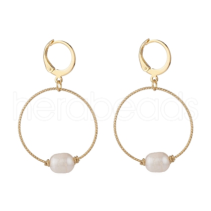 Mother's Day Jewellery Large Hole Pearl Beads Hoop Earring EJEW-JE04724-01-1