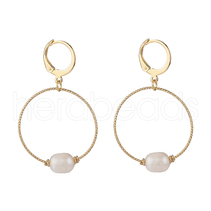 Large Hole Pearl Beads Hoop Earring EJEW-JE04724-01-1