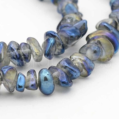 Natural Electroplated Quartz Crystal Beads Strands G-F207-02-1