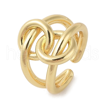Brass Cuff Rings RJEW-Q821-02G-1