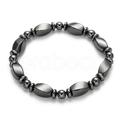 Non-Magnetic Synthetic Hematite Bracelets X-BJEW-E003-8-1