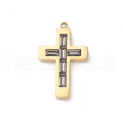 304 Stainless Steel Rhinestone Pendants STAS-L022-085G-05-1