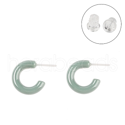 Hypoallergenic Bioceramics Zirconia Ceramic C-Shaped Stud Earrings EJEW-C111-06-1