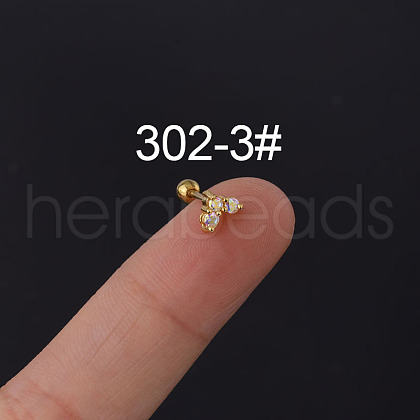 Heart 316L Surgical Stainless Steel Micro Pave Cubic Zirconia Cartilage Earrings WGC0D6C-03-1