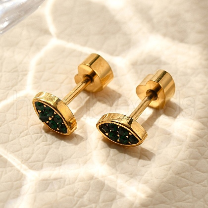 Ion Plating(IP) 304 Stainless Steel Stud Earrings EJEW-A118-13G-01-1