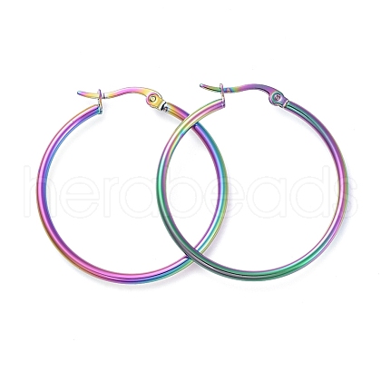 304 Stainless Steel Big Hoop Earrings EJEW-G260-02K-M-1