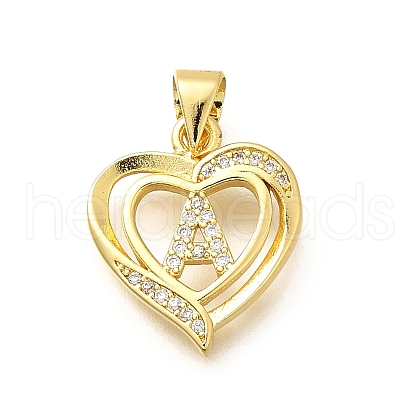 Rack Plating Brass Micro Pave Cubic Zirconia Pendants KK-L226-101G-A-1