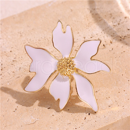 Flower Alloy Enamel Finger Rings for Women FS-WGECBC7-01-1
