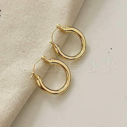 Retro Brass Huggie Hoop Earrings for Women TC8176-5-1