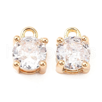 Brass Micro Pave Cubic Zirconia Pendants KK-D382-04G-02-1