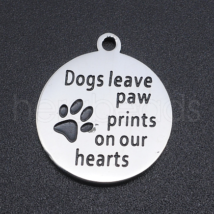 Non-Tarnish 201 Stainless Steel Etched Pendants STAS-N090-JN809-1