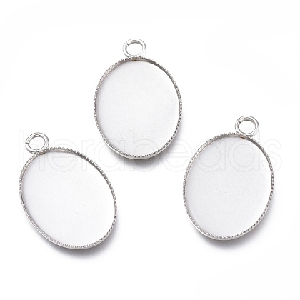 Tarnish Resistant 304 Stainless Steel Pendant Cabochons Settings for Fashion Jewelry STAS-M283-03P-D-1