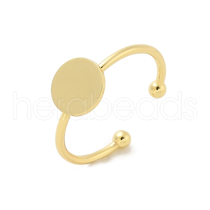 Brass Open Cuff Ring Components KK-G518-06G-03-1