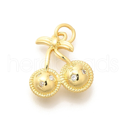 Brass Micro Pave Clear Cubic Zirconia Pendants KK-L225-004G-03-1