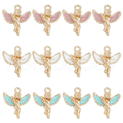 HOBBIESAY 30Pcs 3 Colors Alloy Enamel Pendants ENAM-HY0001-22-1
