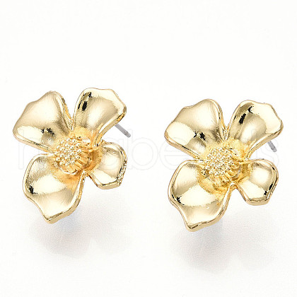 Flower Alloy Stud Earrings MAK-T011-02G-1