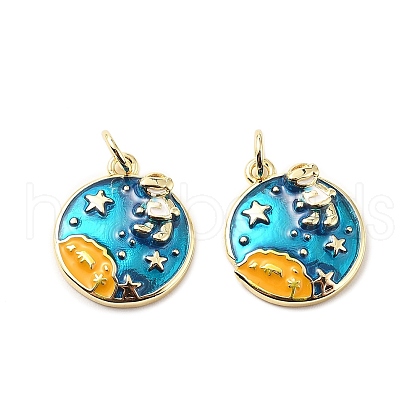 Brass Enamel Pendants KK-L237-030G-01-1