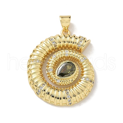Brass and Glass Pendants KK-M300-05G-02-1