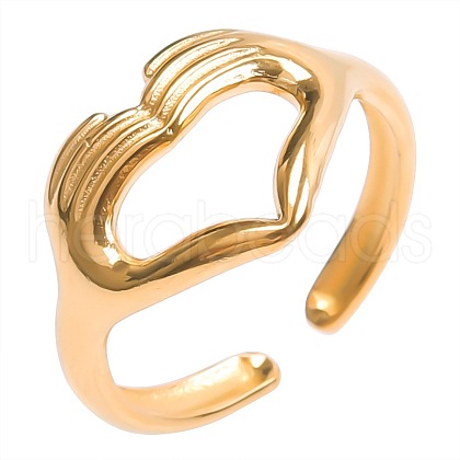 Stainless Steel Open Cuff Rings GN4869-2-1