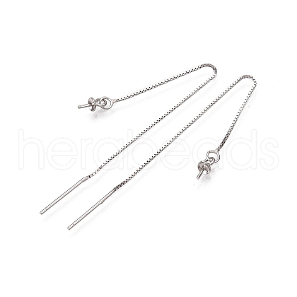 Anti-Tarnish Rhodium Plated 925 Sterling Silver Stud Earring Findings STER-N016-11P-1