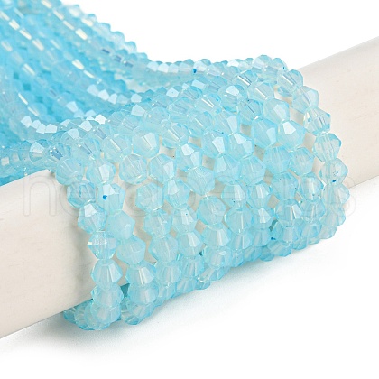 Baking Painted Transparent Glass Beads Strands DGLA-F029-J4mm-10-1