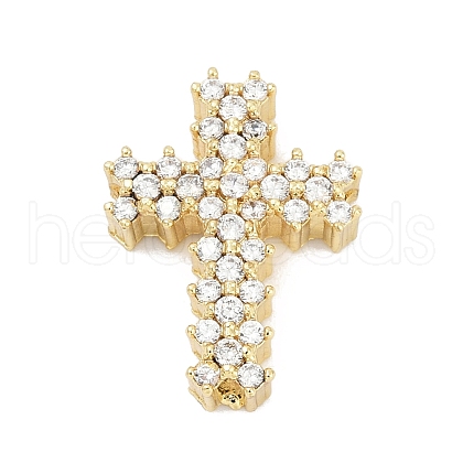 Brass Micro Pave Cubic Zirconia Beads KK-H203-11B-G-1