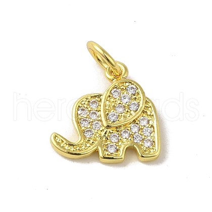Real 18K Gold Plated Brass Pave Cubic Zirconia Pendants KK-M283-02E-01-1