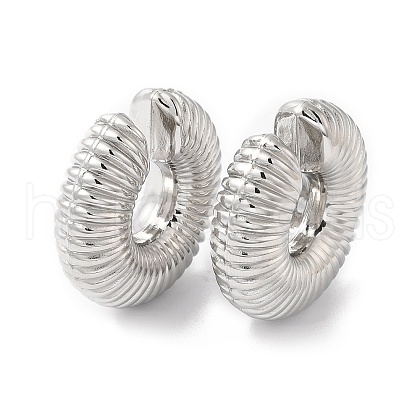 Rack Plating Brass Textured Round Cuff Earrings EJEW-R150-02P-1