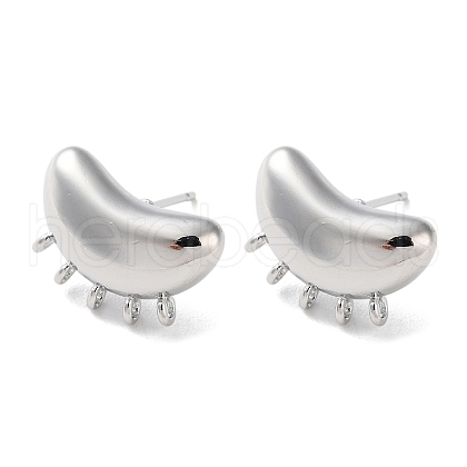 Brass Stud Earring Findings KK-A215-02P-1