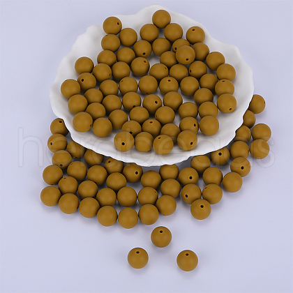 Round Silicone Focal Beads SI-JX0046A-101-1