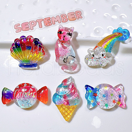 Transparent Resin Cabochons PW-WG29DB4-07-1