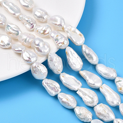 Natural Baroque Pearl Keshi Pearl Beads Strands PEAR-S020-T10-1
