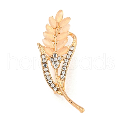 Alloy Crystal Rhinestone Flower Brooch JEWB-U006-16KCG-1