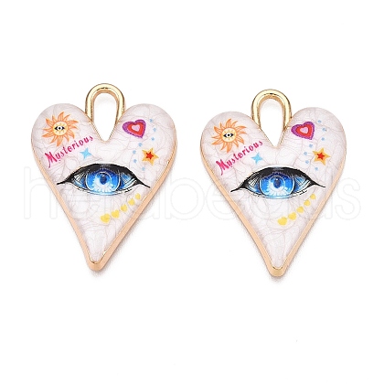 Printed Rack Plating Alloy Enamel Pendants ENAM-T020-01B-1