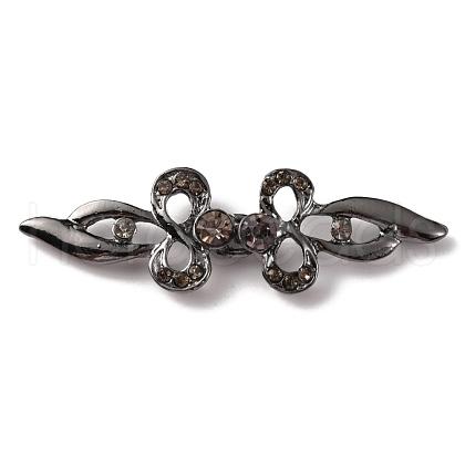 Zinc Alloy Smoked Topaz Rhinestone Snap Lock Clasps FIND-WH0008-21B-1