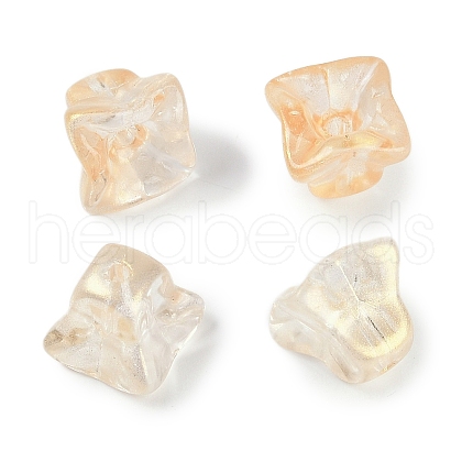 Transparent Spray Paint Glass Beads GLAA-H035-03C-1