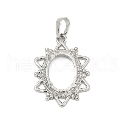 Brass Pendant Cabochon Settings KK-S521-14P-1