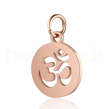 Chakra Theme Stainless Steel Pendants CHAK-PW0001-031RG-1