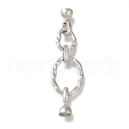 Brass Micro Pave Clear Cubic Zirconia Fold Over Clasps KK-H480-26P-1