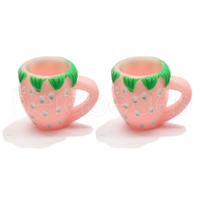 10Pcs Resin Strawberry Water Cup Miniature Ornaments PW-WG36B42-03-1